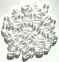 50 8x6mm Transparent Crystal Flat Oval Glass Beads